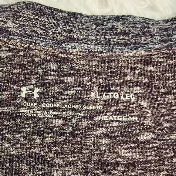 Under Armour Heathered Gray T-Shirt with Pink Logo - Picture 2 of 5